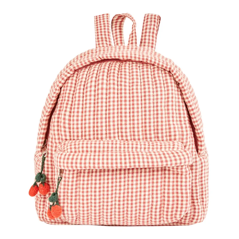 - Air box TSA certified check-inEmile et Ida Raspberry Gingham Backpack