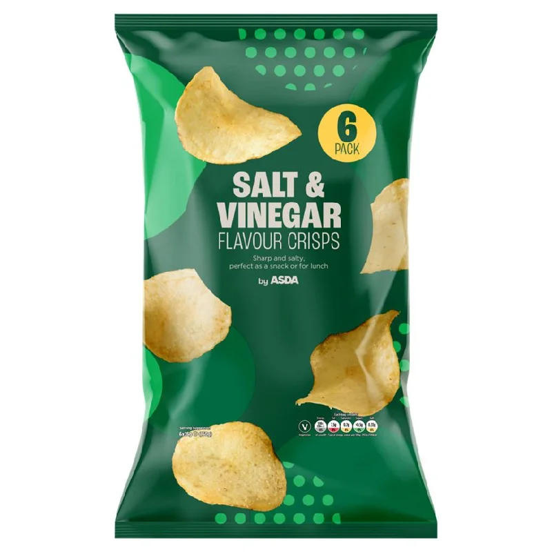 - Winter dog thick down jacketASDA Salt & Vinegar Flavour Crisps 6 x 25g (150g)