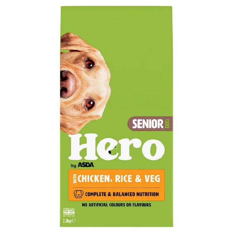 - Parrot climbing and standing wooden frameHero by ASDA Chicken, Rice & Veg Dry Senior Dog Food 2.5kg