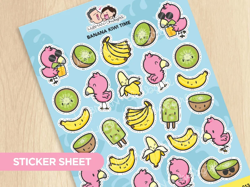 - Pregnant cat delivery room warming boxSticker Sheet - Banana Kiwi