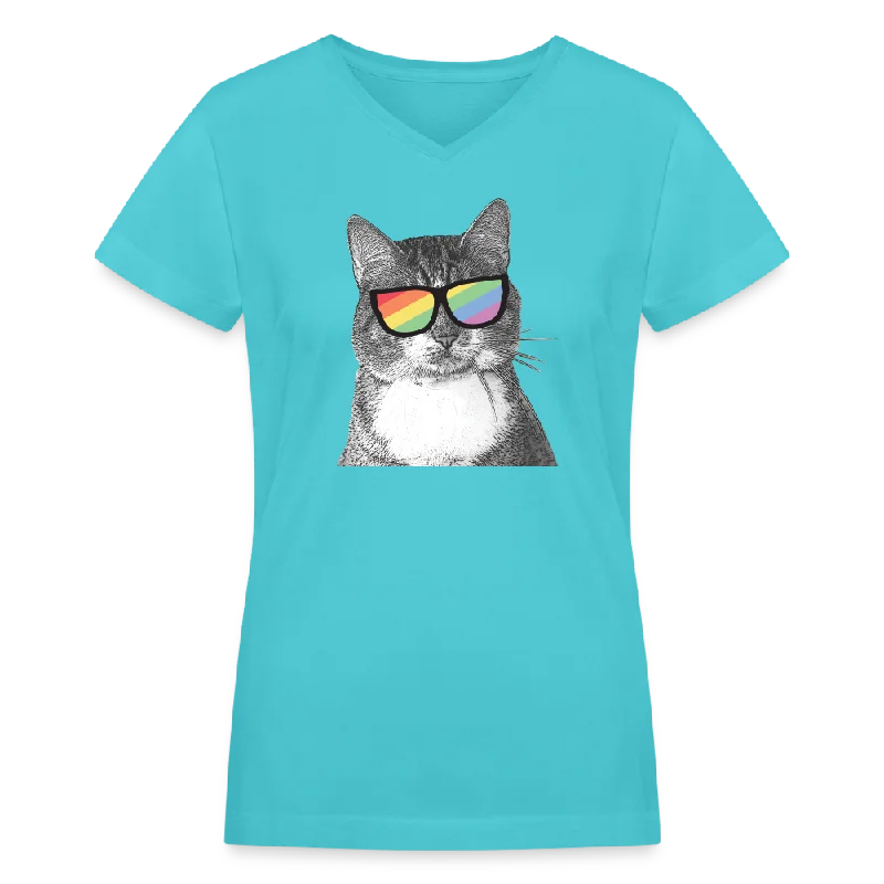 - Cat stress soothing sprayPride Cat Contoured V-Neck T-Shirt