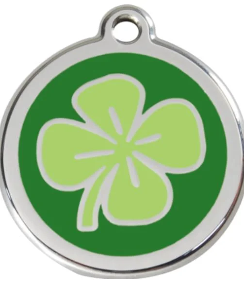  -Explosion-proof leash FOR LARGE dogsRed Dingo Enamel Dog & Cat ID Tags Clover Green