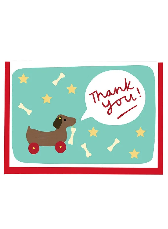 ---Alison Hardcastle Dog On Wheels Thank You Card