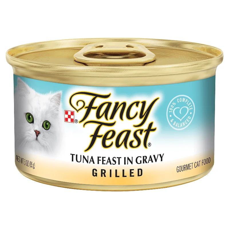    - Affordable cat food with good quality  Fancy Feast Cat Food Can Adult Grilled Tuna Feast in Gravy