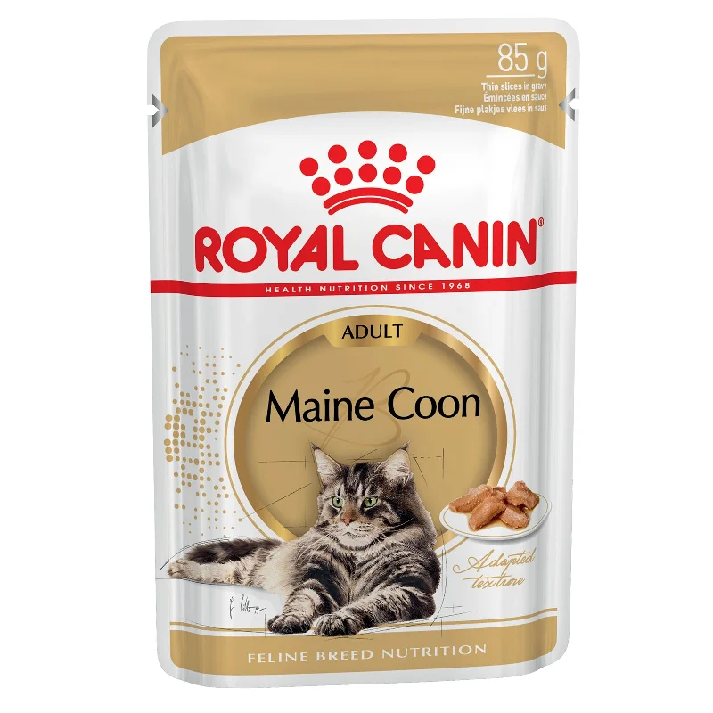  . **Ingredient-Related**  Royal Canin Cat Food Pouch Adult Maine Coon in Gravy