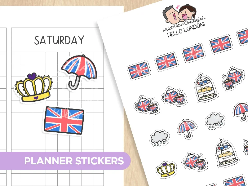  -Anti-slip claw protection raincoat FOR dogsHello London Planner Stickers