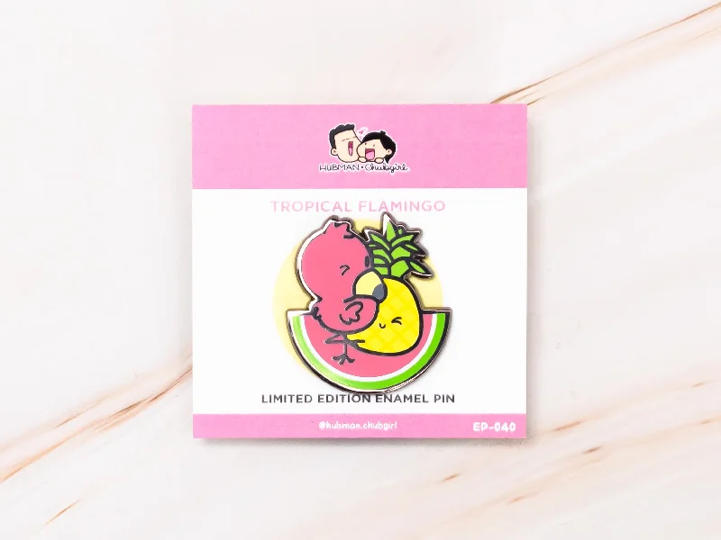 - Postoperative pet anti-licking Elizabethan collarTropical Flamingo Pin