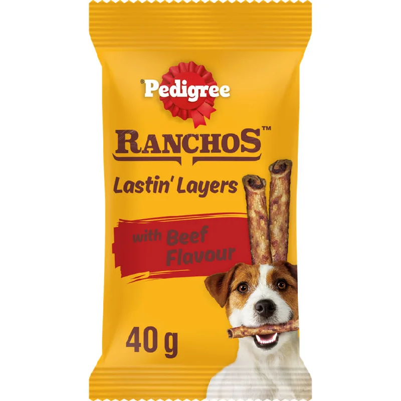 - Remote interactive pet feederPedigree Ranchos Lastin' Layers Dog Chew Treat Beef Flavour 40g