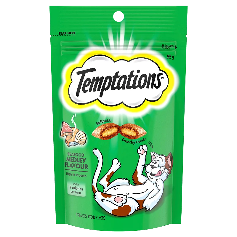    - Cat food for pregnant and nursing cats  Temptations Seafood Medley Flavour Cat Treats