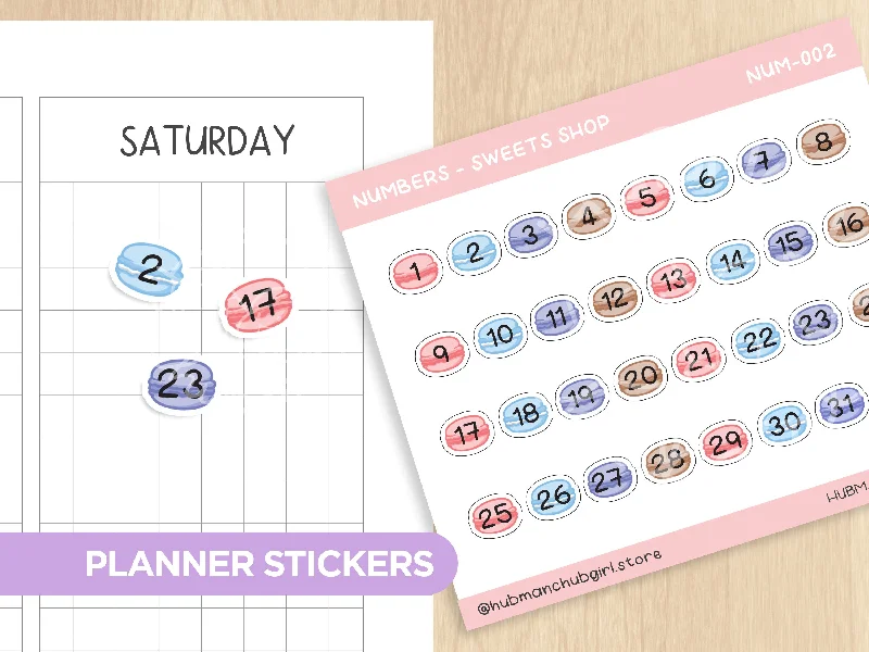 - Postoperative pet anti-licking Elizabethan collarNumbers - Sweets Shop Planner Stickers