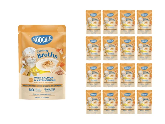 - Pregnant cat delivery room warming boxMOOCHIE CREAMY BROTH WITH SALMON & KATSUOBUSHI 40gX16 POUCHS