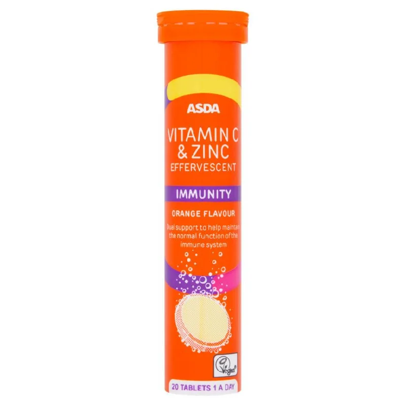 - Pet tear stain cleaning wipesASDA Vitamin C & Zinc Effervescent Immunity Orange Flavour 1 A Day 20 Tablets