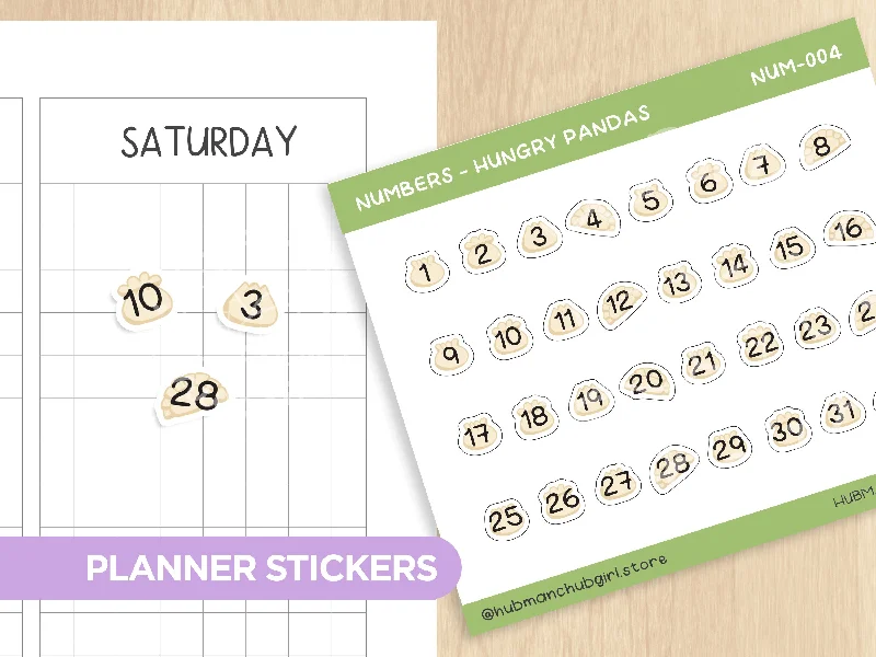 - Natural latex pet mattressNumbers - Hungry Pandas Planner Stickers