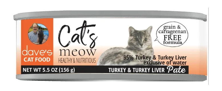 - Automatic temperature adjustment cat bedDave’s Cat's Meow 95% Turkey & Turkey Liver Pate