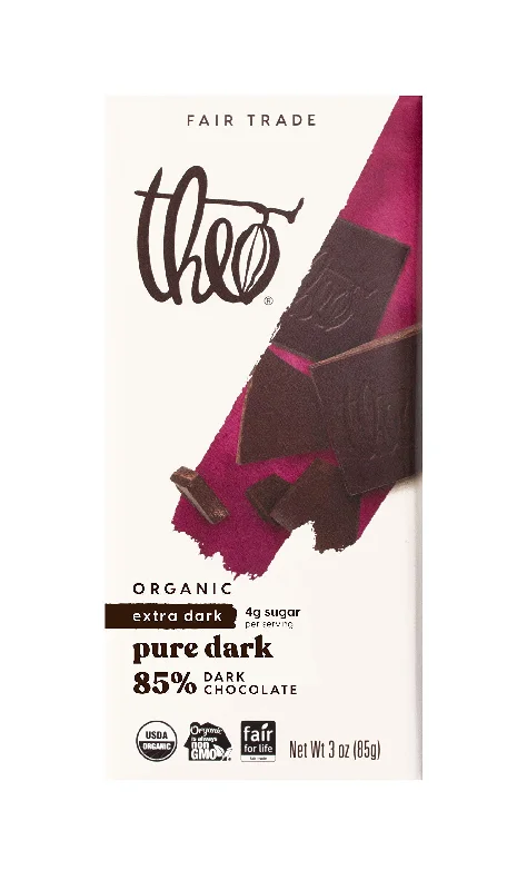 - ​​Pet toys under    yuanTheo Chocolate Pure Organic Dark Chocolate Bar 85% Cacao, 3Oz | Pack of 12