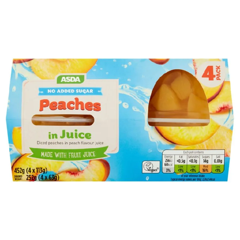 - Pet tear stain cleaning wipesASDA Peaches in Juice