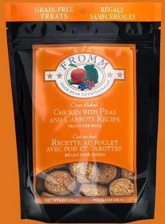 - Organic cotton dog bibsFromm Family Four-Star Nutritionals® Chicken with Peas and Carrots Treats for Dogs