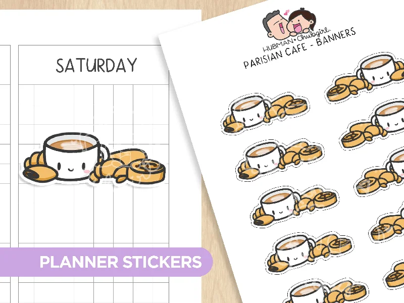 - Foldable and portable cat bagParisian Cafe - Banners Planner Stickers