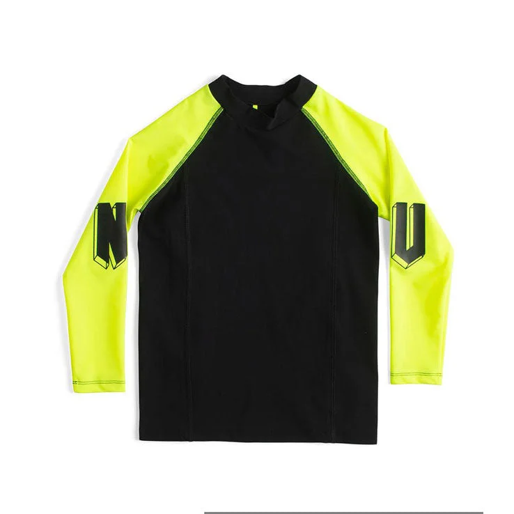 - Winter dog thick down jacketNUNUNU Black/Hot Yellow Surfs Up Rashguard