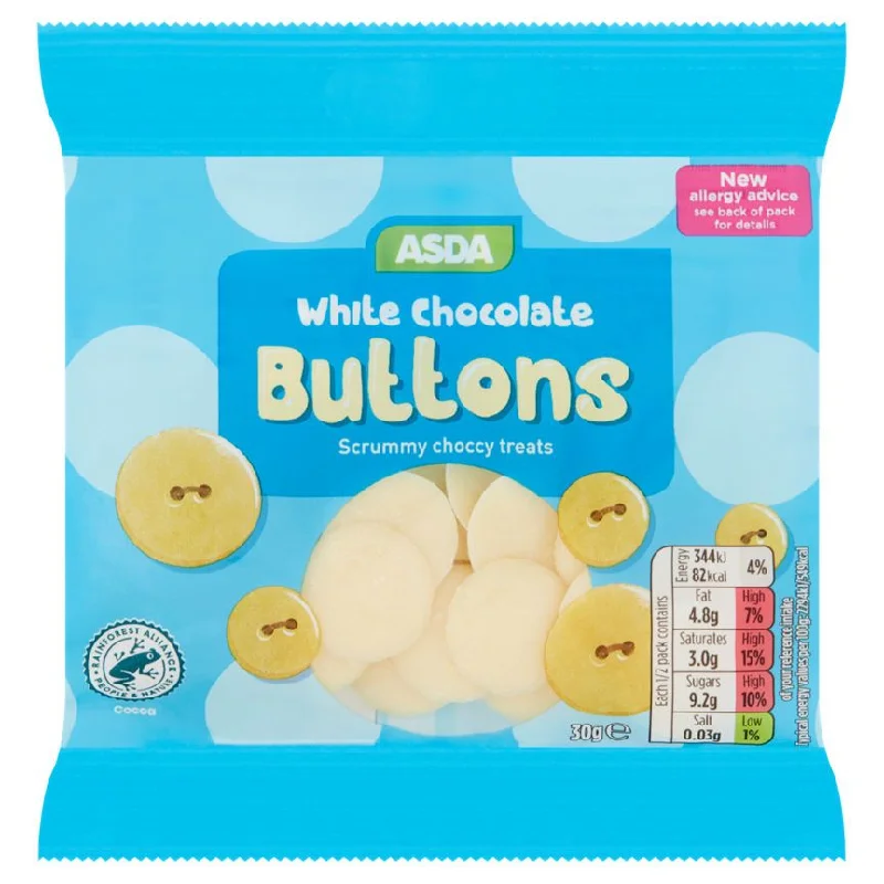 - Natural latex pet mattressASDA White Chocolate Buttons