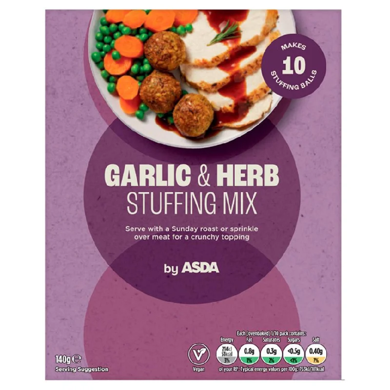 - Car dog seat beltASDA Garlic & Herb Stuffing Mix 140g