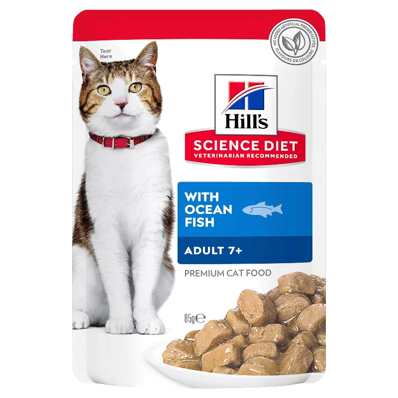  . **Health and Nutrition**  Hill's Science Diet Cat Food Pouch Adult 7+ Ocean Fish