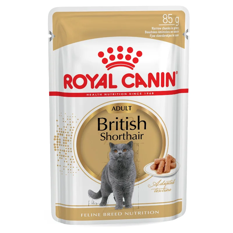    - Grain-free cat food recommendations  Royal Canin Cat Food Pouch Adult British Shorthair Gravy