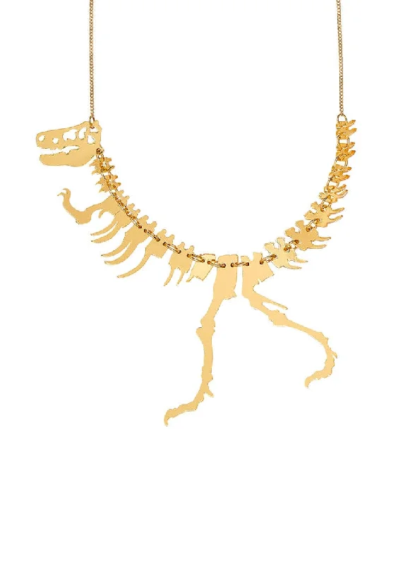 - Organic cotton dog bibsDinosaur Necklace - Gold