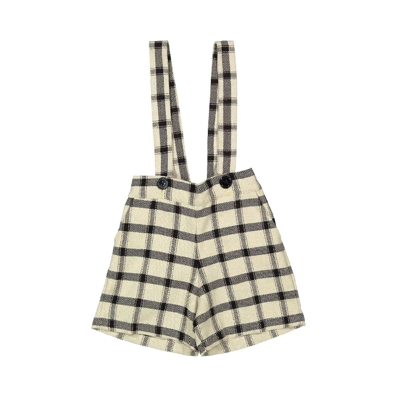 - Pet fence foldable indoorPernille Beige/Black Plaid Suspender Shorts