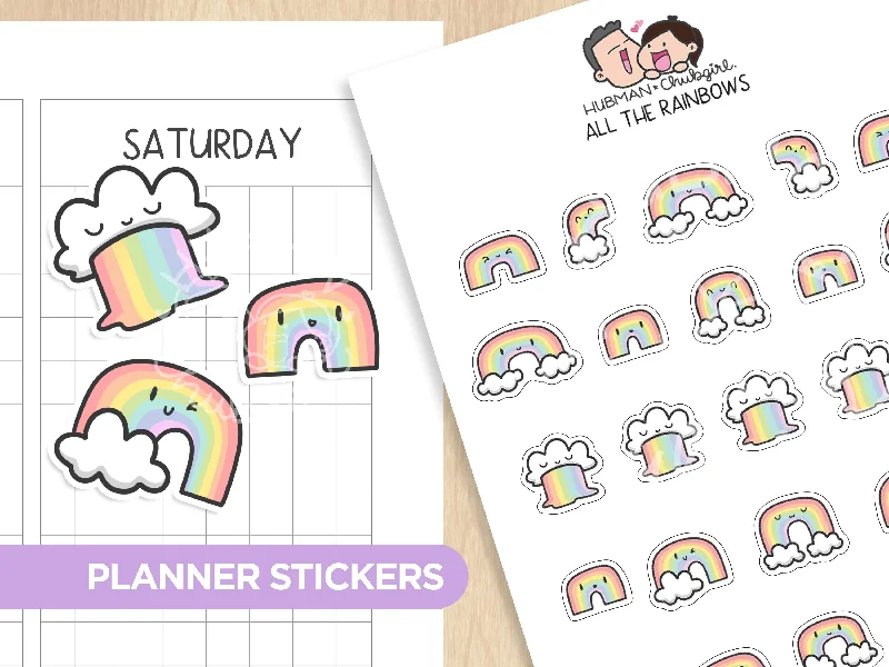 - Custom pet birthday cakeAll the Rainbows Planner Stickers