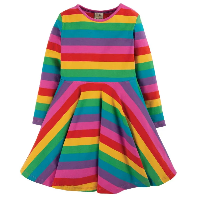 ---Frugi Foxglove Rainbow Sofia Skater Dress