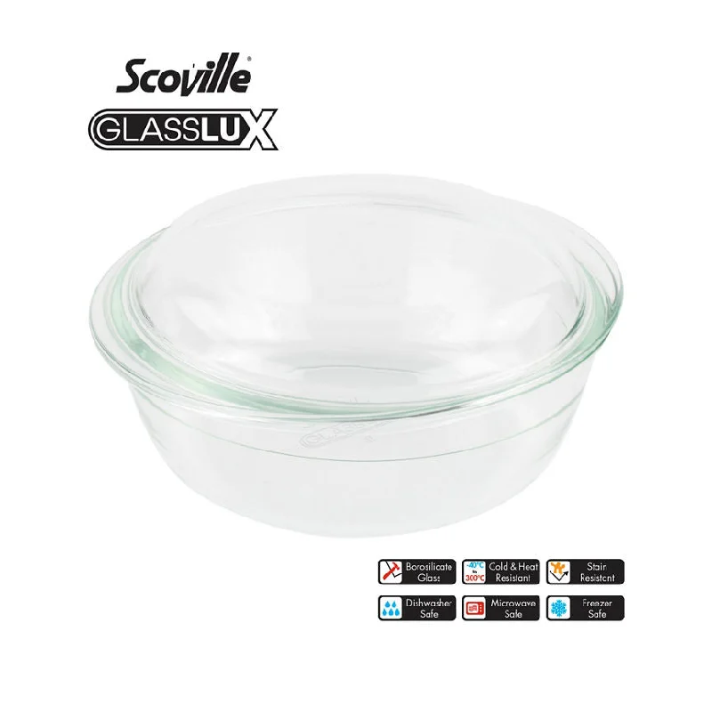 - Pet stroller can be taken on the planeScoville Glasslux 3L Round Casserole Dish