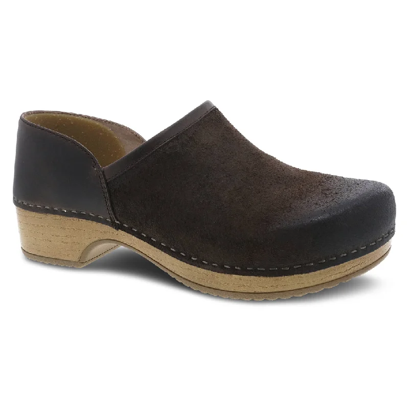 - Air box TSA certified check-inWomen's Brenna Burnished Suede Clog - Chocolate