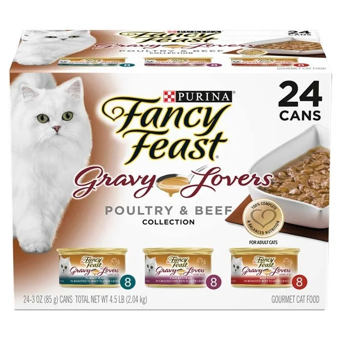    - High-fiber cat food  Fancy Feast Cat Food Can Adult Collection Gravy Lovers