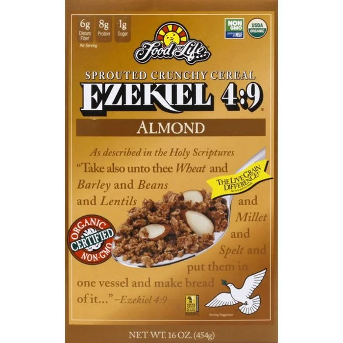 - Foldable and portable cat bagFood For Life - Cereal Ezekiel 4;9 Almond Organic, 16 Oz (Pack of 3)