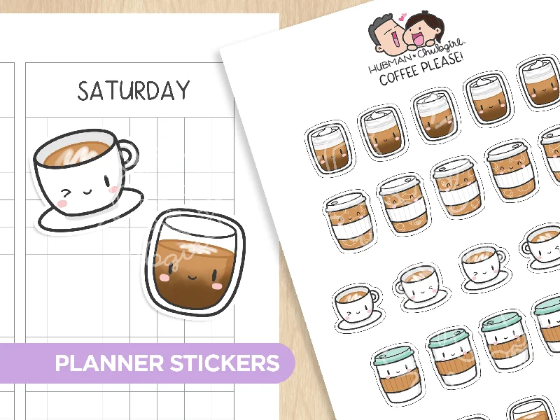 - Dog anti-slip matCoffee please! Planner Stickers