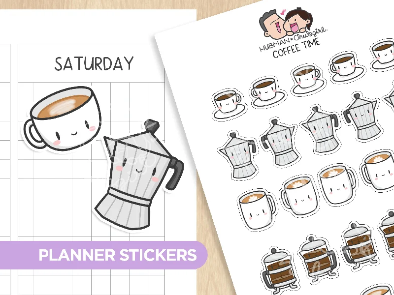 - Parrot climbing and standing wooden frameCoffee Time Planner Stickers