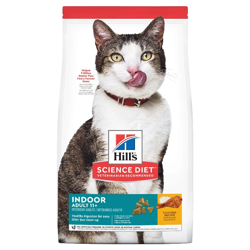    - Hairball control cat food  Hill's Science Diet Cat Food Adult 11+ Indoor