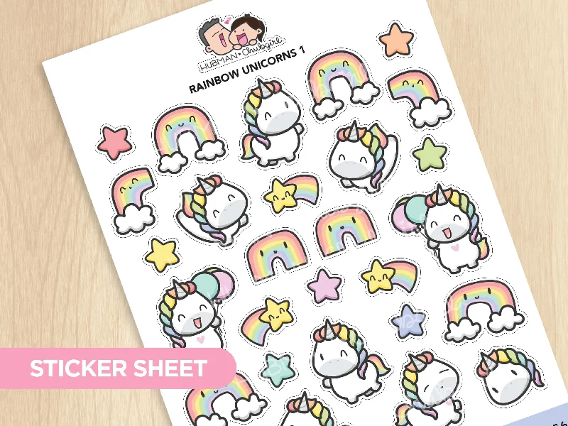 - Cat stress soothing sprayRainbow Unicorns 1 Sticker Sheet