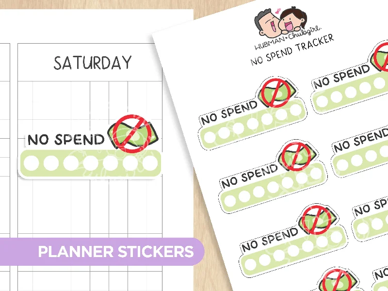 - Dog heart rate monitoring collarNo Spend Tracker Planner Stickers