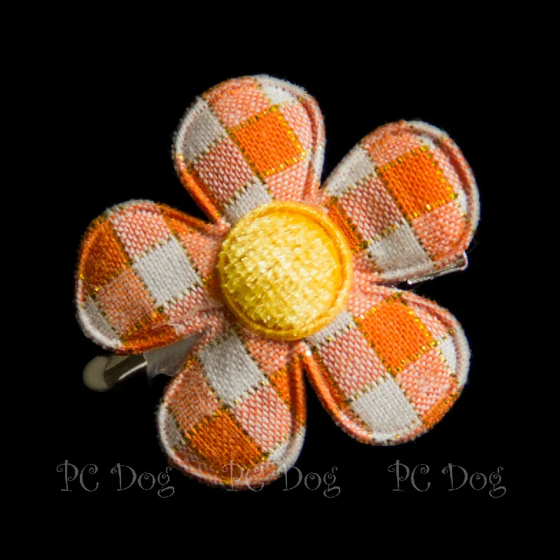 Pet cartoon pattern clothesOrange Flower Hair Bow