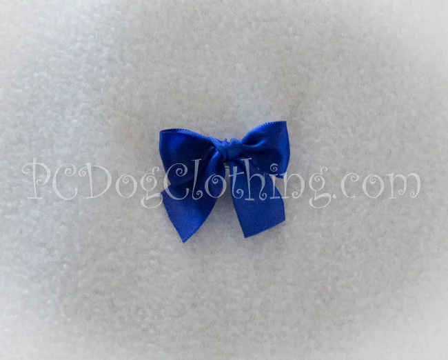 Pet Christmas clothesDeep Blue Satin Hair Bow