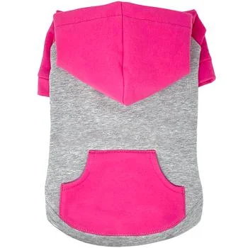 Pet anti-allergic clothesColor-Block Hoodie - Pink on Gray