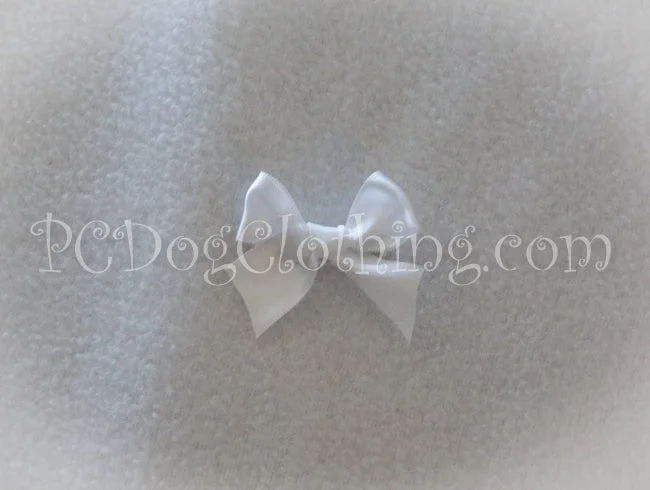 Pet summer light clothesWhite Satin Hair Bow