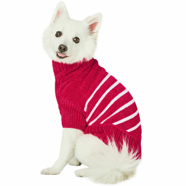 Classification by function or use:Chenille Classy Striped Sweater in Hot Pink